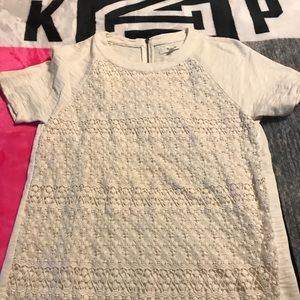 Madewell Crochet mix tee